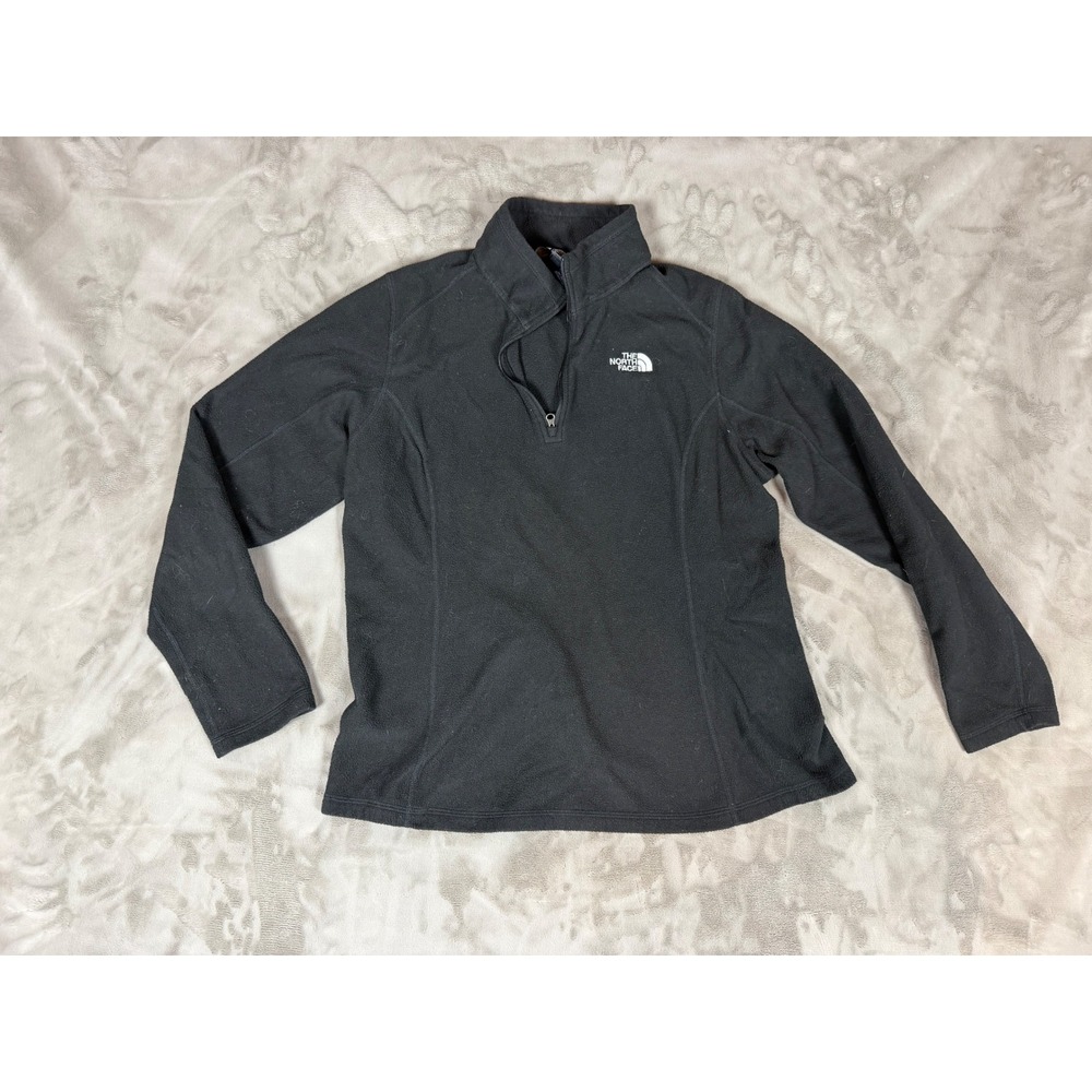 The North Face Womens TKA 100 Glacier 1/4 Zip Fleece Pullover Black Large